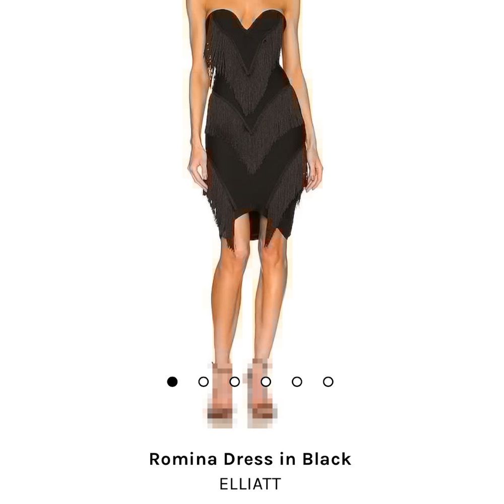 Romina Dress in Black/ Fringe Detail (NWT)